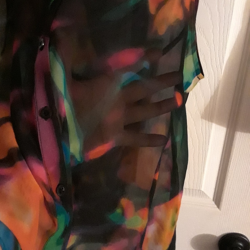 Shear multi-colored blouse - Picture 3 of 5